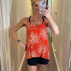 CAbi Floral Tank Top in Vibrant Red